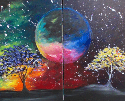 Paint and Sip Electric Sky Date Night