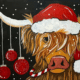 Paint and Sip Highland Christmas Cow