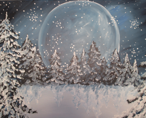 Paint and Sip Snowy Full Moon