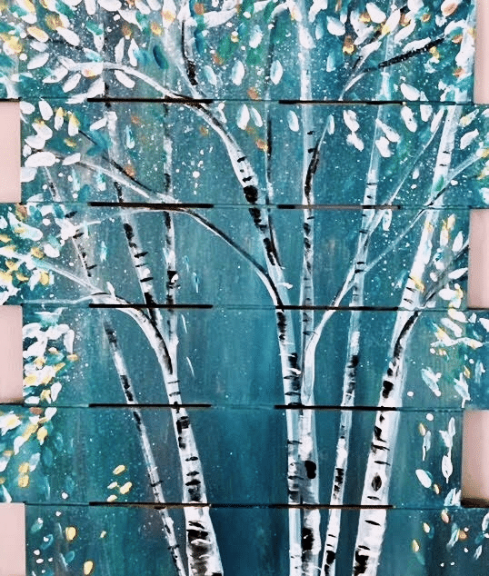 Paint and Sip Blooming Birch Trees