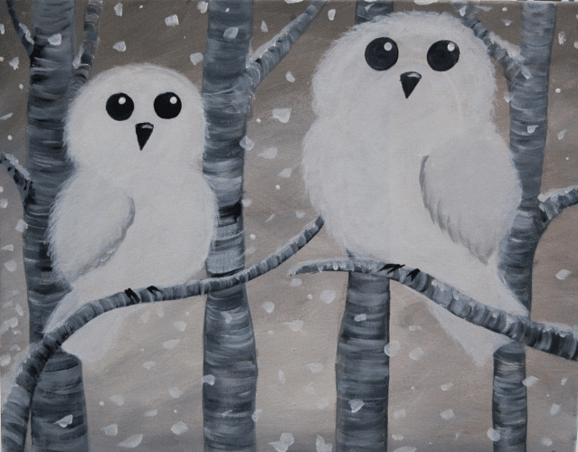 Paint and Sip Snowy Owls