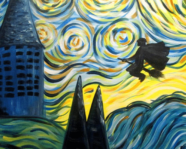 Paint and Sip Starry Night Wizardry