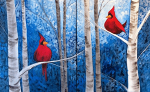 Paint and Sip Wintertime Cardinals Date Night