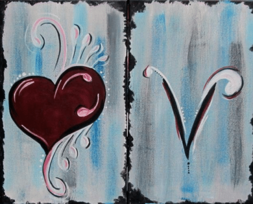 Paint and Sip Date Night 1 Red Heart