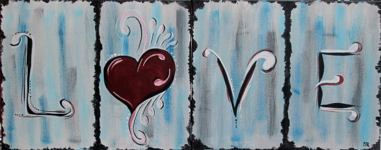 Paint and Sip Date Night 1 Red Heart