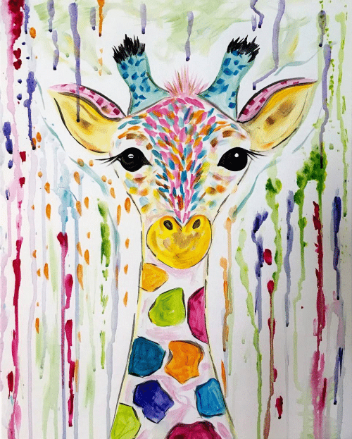 Cookies and Canvas Watercolor Giraffe