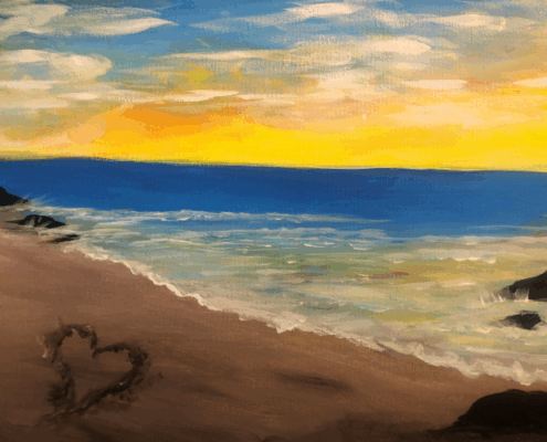 Paint and Sip Heart In The Sand