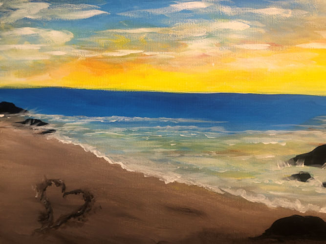 Paint and Sip Heart In The Sand