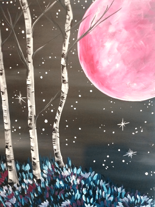 Paint And Sip Moonlit Birch