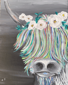 Paint and Sip Highland Cow