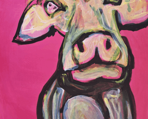 Paint and Sip Abstract Cow