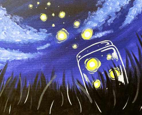 Paint and Sip Freeing Fireflies