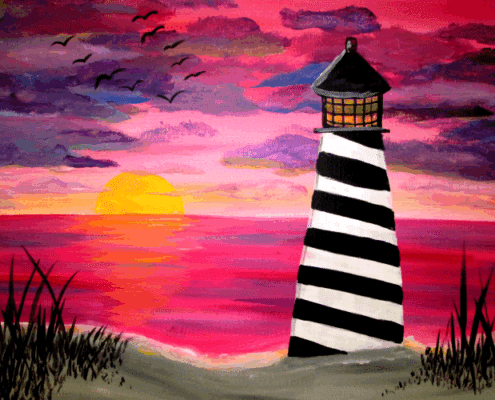 Paint and Sip Lighthouse Sunset