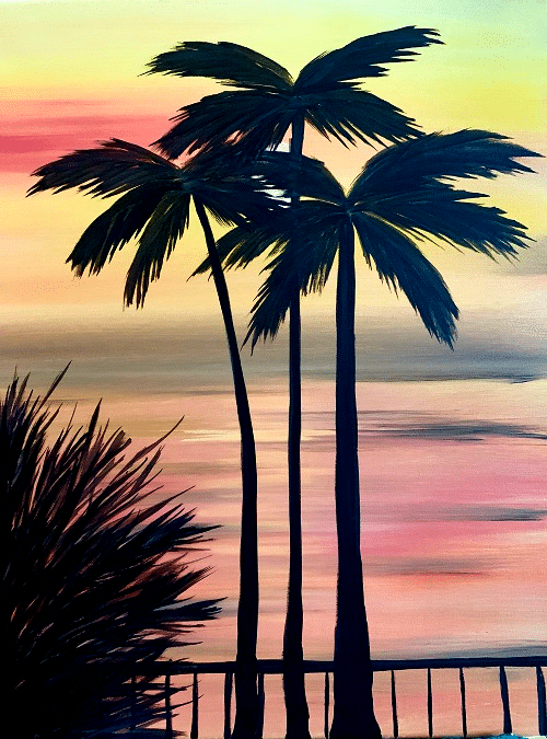 Paint and Sip Palm Trees In Paradise