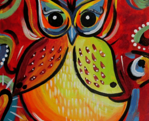 Paint and Sip Vivid Owl