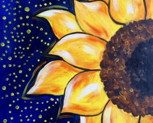 Paint and Sip Whimsical Sunflower