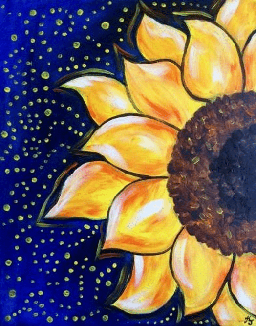 Paint and Sip Whimsical Sunflower