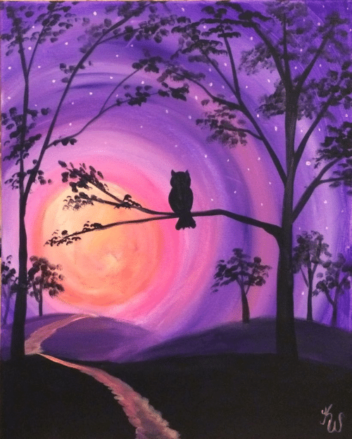 Paint and sip Autumn Moonlight