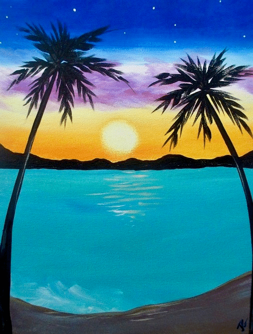 Cookies and Canvas Tropical Palms
