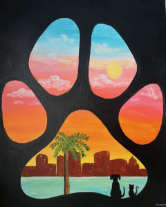 Pinellas Paint for a Cause - Paw Tampa - Paint and Sip - Safe Paws Animal Rescue - Wine and Canvas Tampa - July 2024