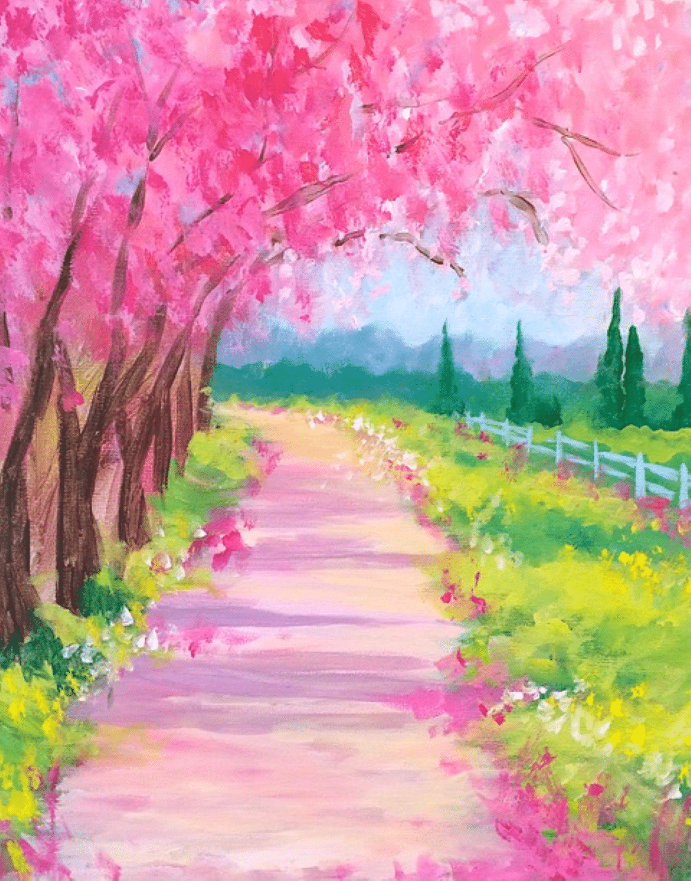 Dunedin Paint Class - Spring Day Blooms - Caledonia Brewing - Paint and Sip