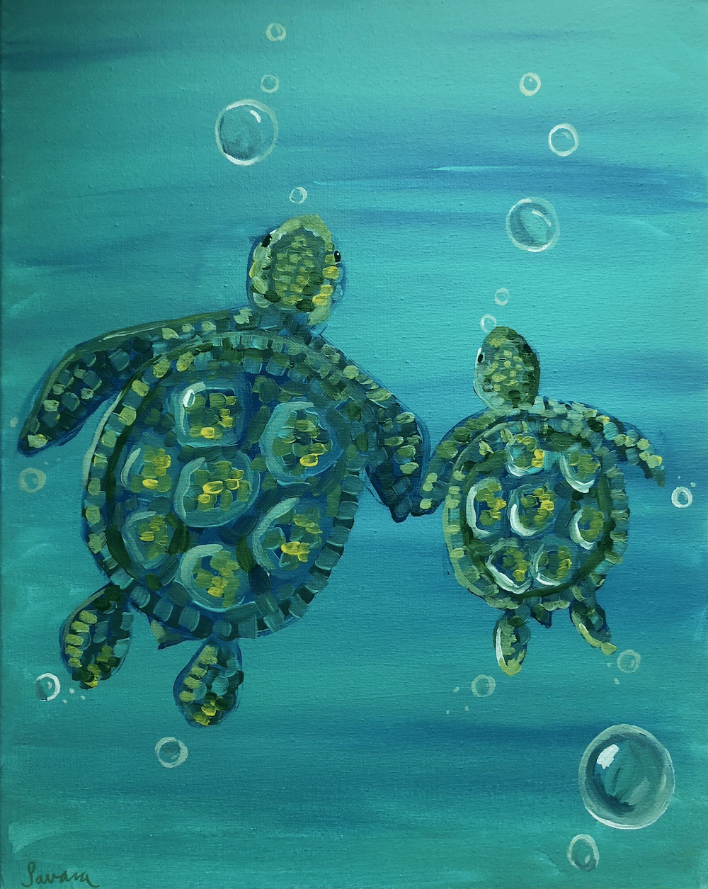 Tampa Paint and Sip - Mother's Day Turtles - New World Tampa
