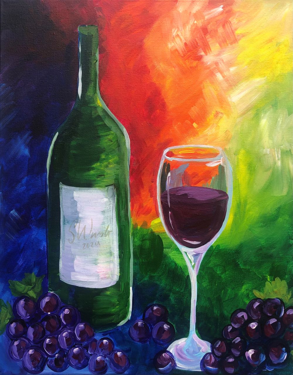 Ybor Paint and Sip - Perfect Vintage - Geo's Fine Wine Bar - Wine and Canvas Tampa - July 2024 - Paint and Sip