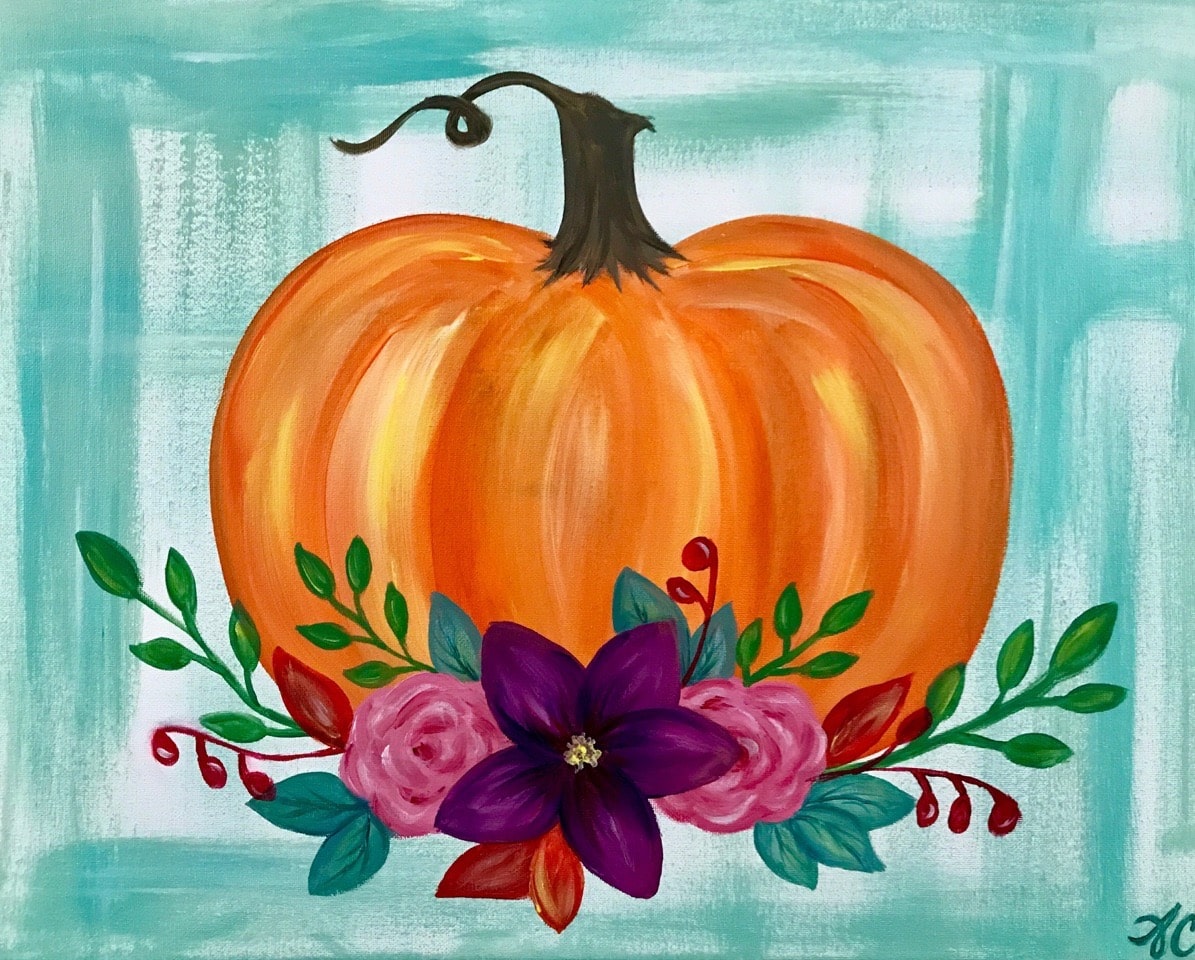 St. Pete Paint and Sip - Fall Arrangement - 3 Daughters Brewing - Wine and Canvas Greater Tampa - September 2024