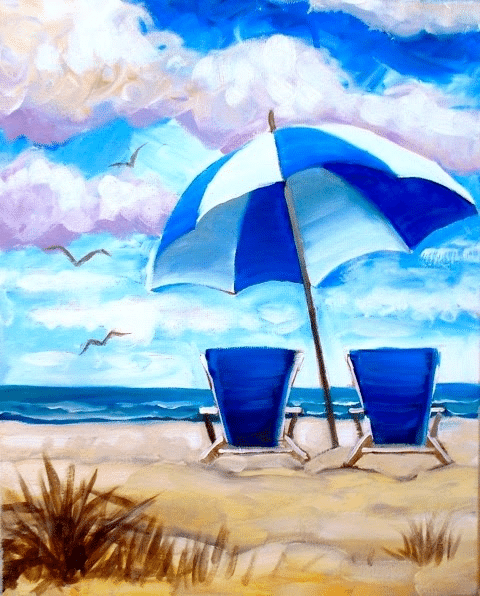 Clearwater Community Paint Night - Island in the Sun - Wine and Canvas Greater Tampa - Paint and Sip - September 2024