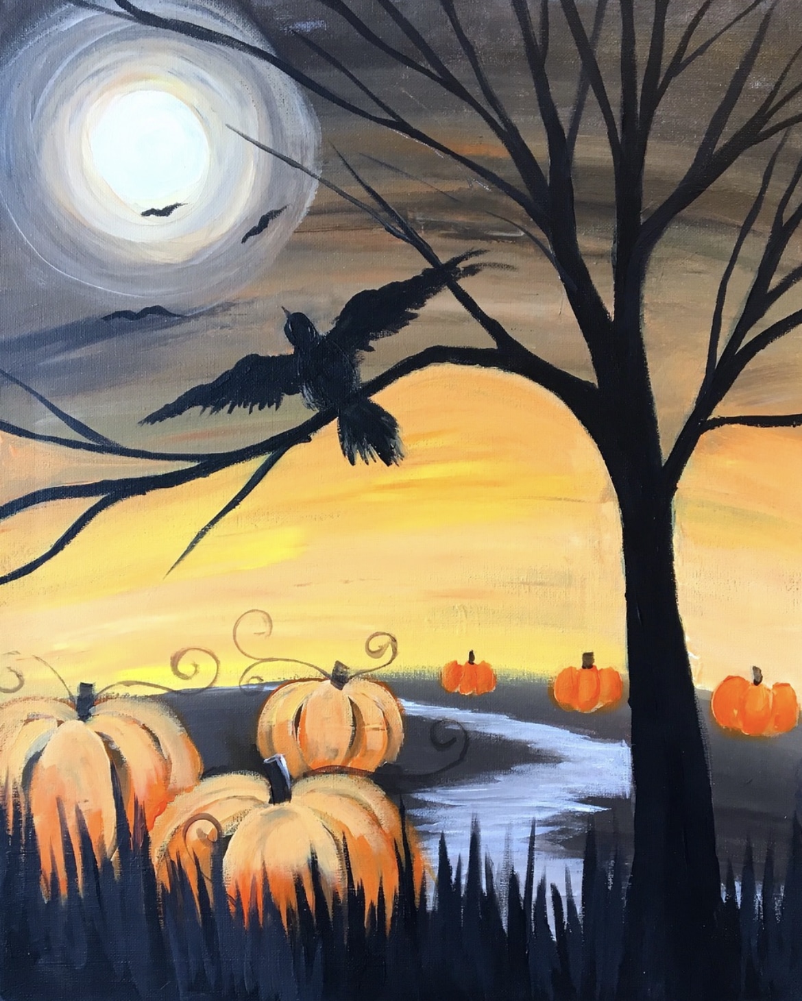 St. Pete Beach Paint n Sip - Moonlight Pumpkin