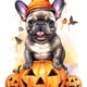 dog on pumpkin