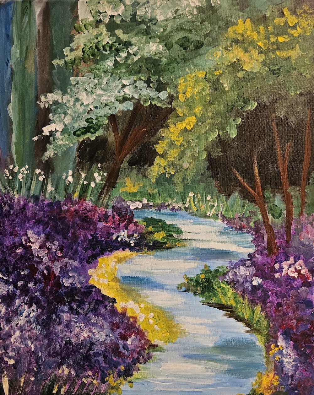 paint and sip Forest Stream