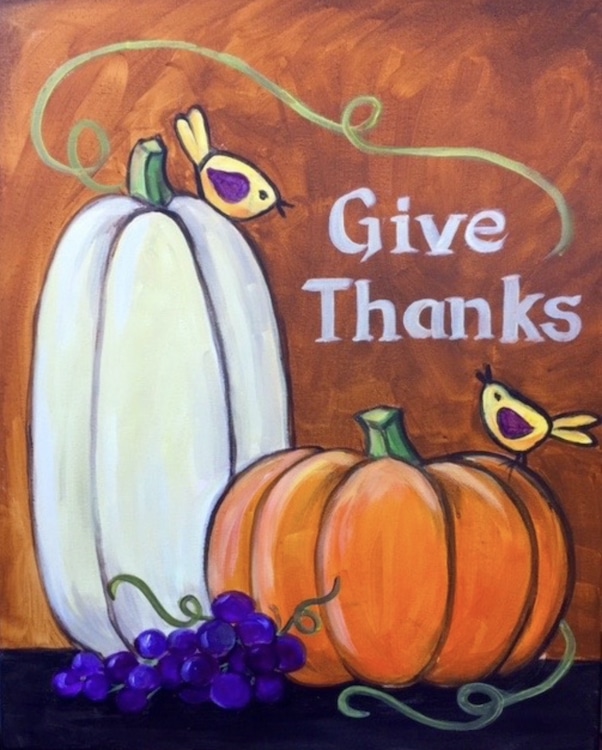 paint and sip Give thanks