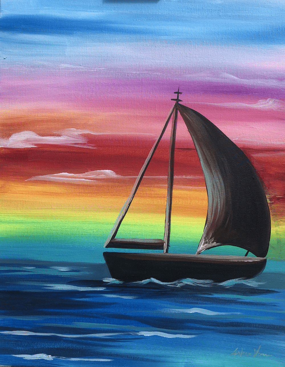 Dunedin Paint Party - Colorful Sailboat