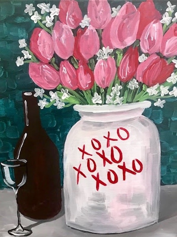 Dunedin Painting Party - Tulips and Wine