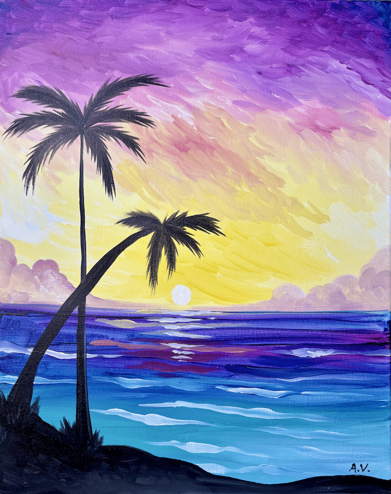 St Pete Beach Sip and Paint - Violet Sunset Beach