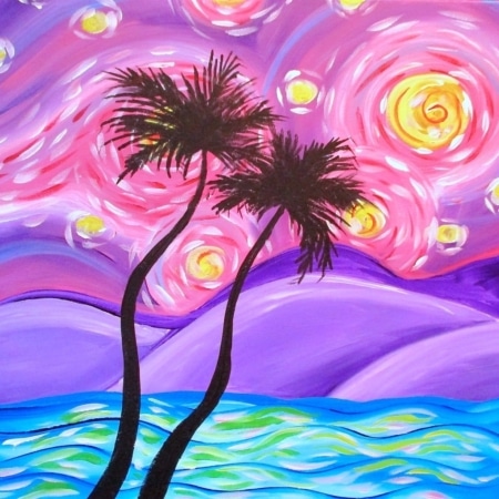 Tampa Sip and Paint - Starry Tropical Night