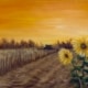 Fields of Gold sunset painting with sunflowers for Toledo Paint & Sip Party.