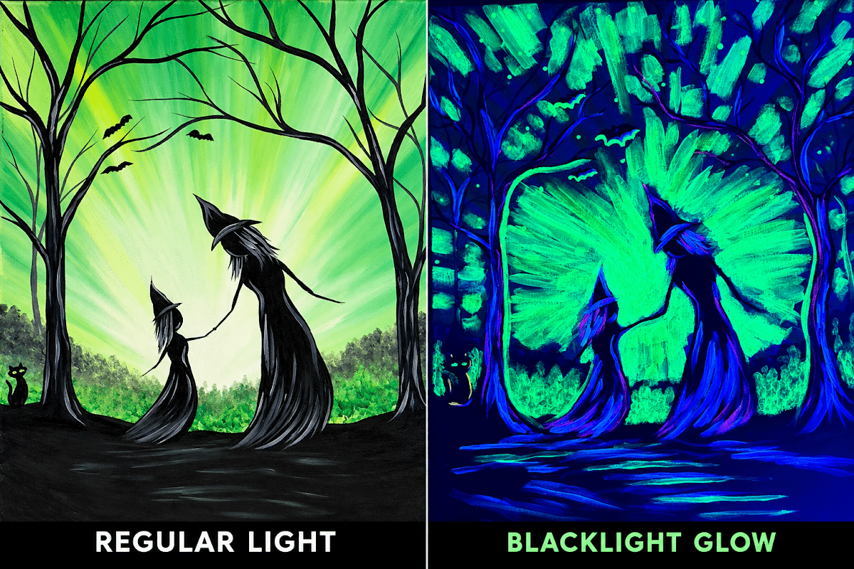 Blacklight Witches paint and sip Toledo