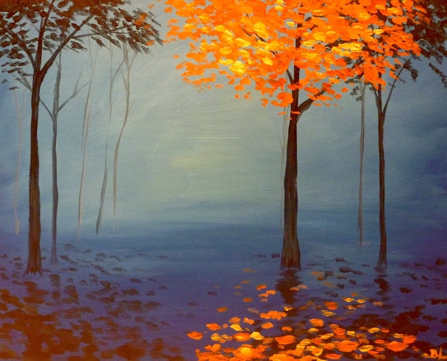 Autumn Forest Reflection paint and sip Toledo