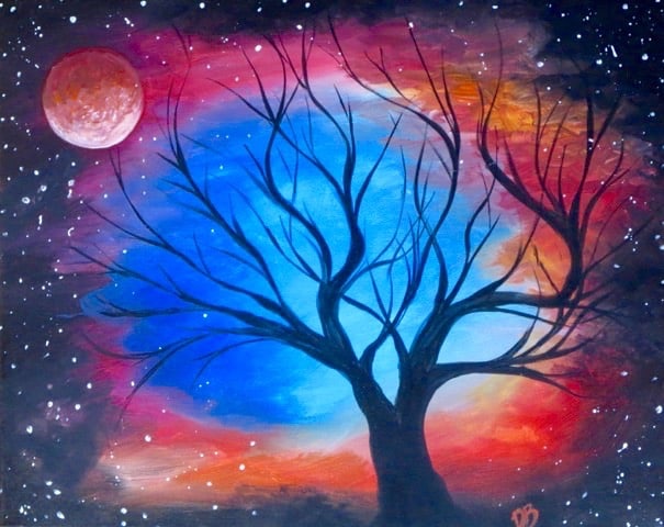 Celestial Night Tree paint and sip Toledo