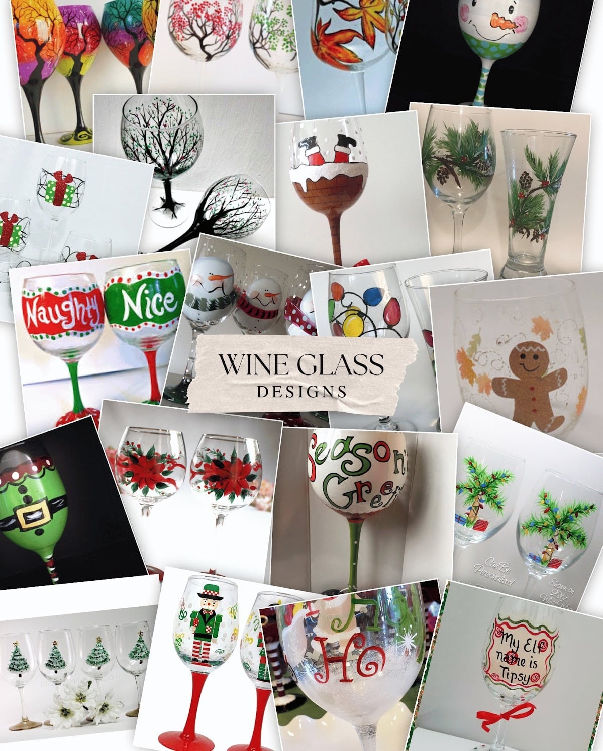Festive Wine Glass Collection paint and sip Toledo