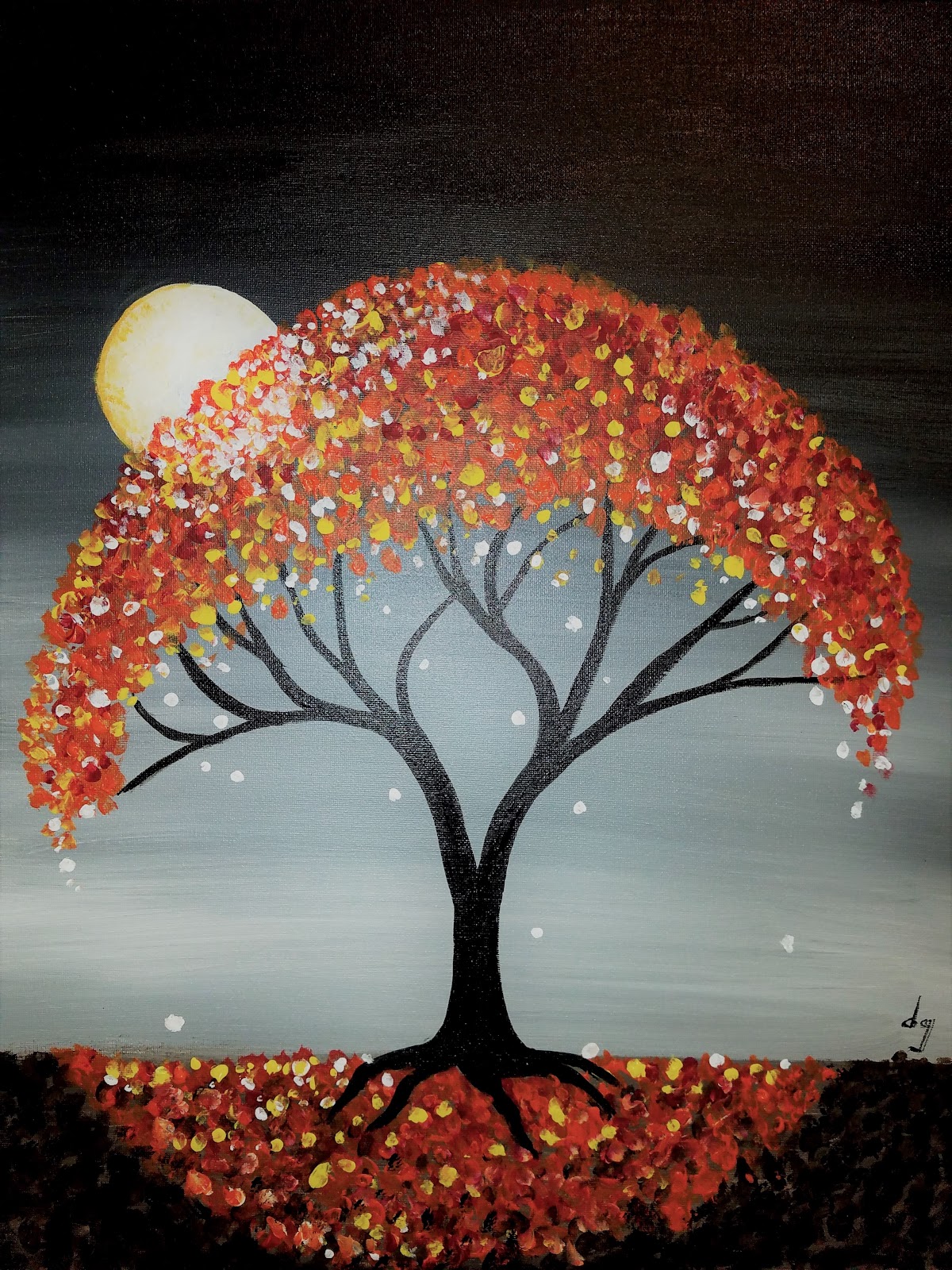 Moonlit Autumn Canopy paint and sip Toledo